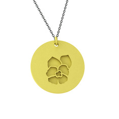 Menekşe Kolye - 925 ayar altın kaplama gümüş kolye (40 cm gümüş rolo zincir) #ox11x7