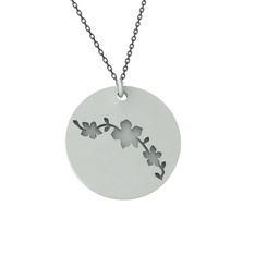 Kiraz Çiçeği Kolye - 925 ayar gümüş kolye (40 cm gümüş rolo zincir) #s2mqgc