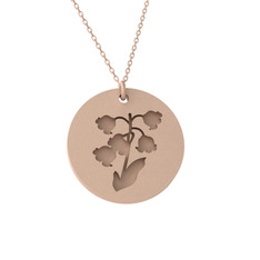 Doğum Çiçeği Zambak Kolye - 925 ayar rose altın kaplama gümüş kolye (40 cm rose altın rolo zincir) #120ttxn