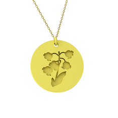 Doğum Çiçeği Zambak Kolye - 8 ayar altın kolye (40 cm gümüş rolo zincir) #149ys23