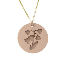 Doğum Çiçeği Zambak Kolye - 14 ayar rose altın kolye (40 cm altın rolo zincir) #194athw