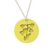 Doğum Çiçeği Zambak Kolye - 14 ayar altın kolye (40 cm rose altın rolo zincir) #1gowc4l