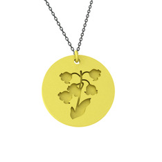 Doğum Çiçeği Zambak Kolye - 8 ayar altın kolye (40 cm gümüş rolo zincir) #1v4l65q