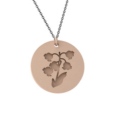 Doğum Çiçeği Zambak Kolye - 8 ayar rose altın kolye (40 cm gümüş rolo zincir) #bs24ut