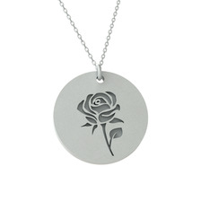 Doğum Çiçeği Gül Kolye - 925 ayar gümüş kolye (40 cm gümüş rolo zincir) #1v5rbfv