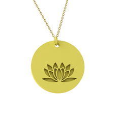 Doğum Çiçeği Lotus Kolye - 8 ayar altın kolye (40 cm altın rolo zincir) #18hdwic