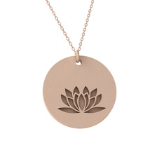 Doğum Çiçeği Lotus Kolye - 925 ayar rose altın kaplama gümüş kolye (40 cm gümüş rolo zincir) #19cuecs