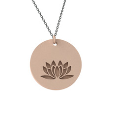 Doğum Çiçeği Lotus Kolye - 925 ayar rose altın kaplama gümüş kolye (40 cm gümüş rolo zincir) #1mykloa