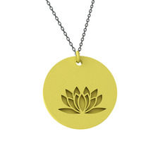 Doğum Çiçeği Lotus Kolye - 18 ayar altın kolye (40 cm gümüş rolo zincir) #1rrmmqo