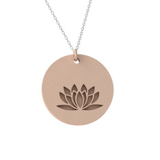 Doğum Çiçeği Lotus Kolye - 18 ayar rose altın kolye (40 cm gümüş rolo zincir) #8d9vf0