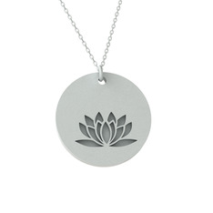 Doğum Çiçeği Lotus Kolye - 925 ayar gümüş kolye (40 cm gümüş rolo zincir) #d6mfrq