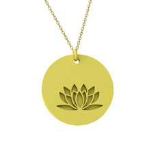 Doğum Çiçeği Lotus Kolye - 18 ayar altın kolye (40 cm altın rolo zincir) #ehdiiw
