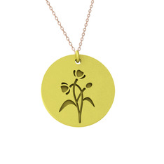 Gelincik Kolye - 18 ayar altın kolye (40 cm rose altın rolo zincir) #1a9k3ea