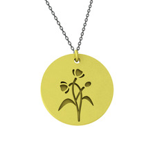 Gelincik Kolye - 14 ayar altın kolye (40 cm gümüş rolo zincir) #1n6j89w