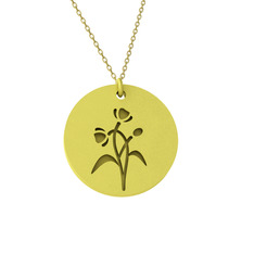 Gelincik Kolye - 8 ayar altın kolye (40 cm gümüş rolo zincir) #731vwq