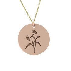 Gelincik Kolye - 14 ayar rose altın kolye (40 cm gümüş rolo zincir) #p5wotd