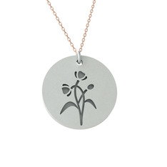 925 ayar gümüş kolye (40 cm rose altın rolo zincir)