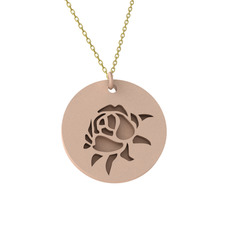 Şakayık Kolye - 8 ayar rose altın kolye (40 cm altın rolo zincir) #14bkwes