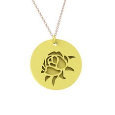 Şakayık Kolye - 8 ayar altın kolye (40 cm rose altın rolo zincir) #6s7hsj