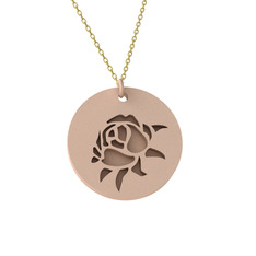 14 ayar rose altın kolye (40 cm gümüş rolo zincir)