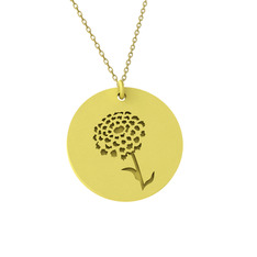 Kadife Çiçeği Kolye - 925 ayar altın kaplama gümüş kolye (40 cm gümüş rolo zincir) #7vmell