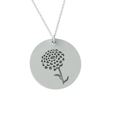 Kadife Çiçeği Kolye - 925 ayar gümüş kolye (40 cm gümüş rolo zincir) #81k2rz