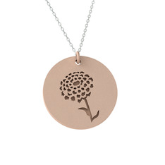 Kadife Çiçeği Kolye - 18 ayar rose altın kolye (40 cm gümüş rolo zincir) #ckmihh