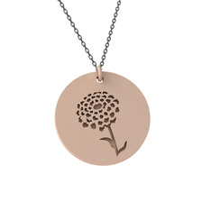 Kadife Çiçeği Kolye - 14 ayar rose altın kolye (40 cm gümüş rolo zincir) #ldokuu