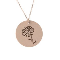 Kadife Çiçeği Kolye - 18 ayar rose altın kolye (40 cm gümüş rolo zincir) #lj1wq8