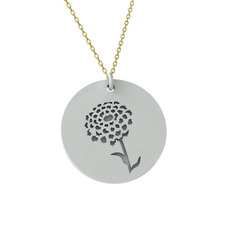 Kadife Çiçeği Kolye - 925 ayar gümüş kolye (40 cm altın rolo zincir) #tvzfch