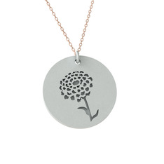 Kadife Çiçeği Kolye - 925 ayar gümüş kolye (40 cm gümüş rolo zincir) #ygvuui