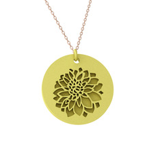 Kasımpatı Kolye - 925 ayar altın kaplama gümüş kolye (40 cm rose altın rolo zincir) #2x4s9l
