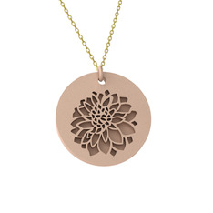 Kasımpatı Kolye - 18 ayar rose altın kolye (40 cm gümüş rolo zincir) #byr0gf