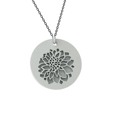 Kasımpatı Kolye - 8 ayar beyaz altın kolye (40 cm gümüş rolo zincir) #hjtf8l