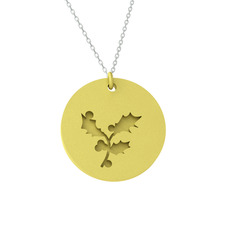 Çobanpüskülü Kolye - 8 ayar altın kolye (40 cm gümüş rolo zincir) #11fp6nl