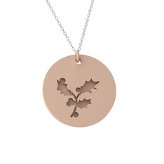 Çobanpüskülü Kolye - 925 ayar rose altın kaplama gümüş kolye (40 cm beyaz altın rolo zincir) #18ixphb