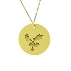 Çobanpüskülü Kolye - 925 ayar altın kaplama gümüş kolye (40 cm altın rolo zincir) #198wg6i