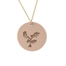 Çobanpüskülü Kolye - 8 ayar rose altın kolye (40 cm altın rolo zincir) #19pcfrp