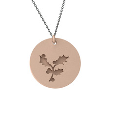 Çobanpüskülü Kolye - 18 ayar rose altın kolye (40 cm gümüş rolo zincir) #19xl5ax