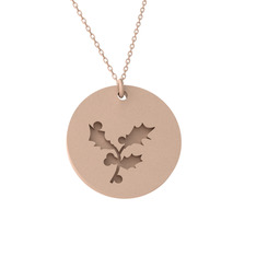 Çobanpüskülü Kolye - 18 ayar rose altın kolye (40 cm gümüş rolo zincir) #1mf470v