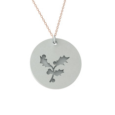 8 ayar beyaz altın kolye (40 cm rose altın rolo zincir)