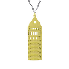 Galata Kulesi Kolye - 18 ayar altın kolye (40 cm gümüş rolo zincir) #1qn8suj