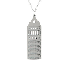 Galata Kulesi Kolye - 925 ayar gümüş kolye (40 cm gümüş rolo zincir) #c36br1