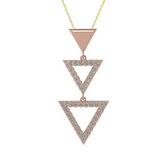 Orya Üçgen Kolye - Swarovski 8 ayar rose altın kolye (40 cm altın rolo zincir) #1bhqzqh