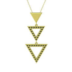 Peridot 8 ayar altın kolye (40 cm altın rolo zincir)