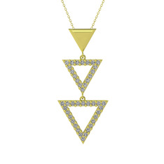 Orya Üçgen Kolye - Swarovski 14 ayar altın kolye (40 cm altın rolo zincir) #1xle3ye
