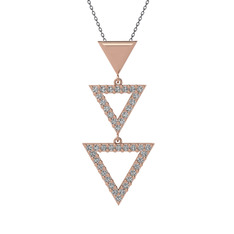 Orya Üçgen Kolye - Swarovski 14 ayar rose altın kolye (40 cm gümüş rolo zincir) #oi3rwv