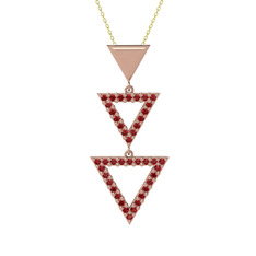 Garnet 18 ayar rose altın kolye (40 cm altın rolo zincir)