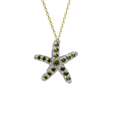Denizyıldızı Kolye - Peridot 925 ayar gümüş kolye (40 cm altın rolo zincir) #14q8jvu