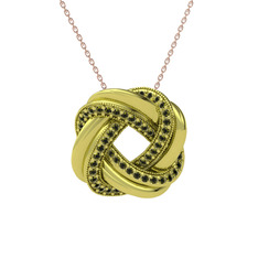 Arvia Kolye - Peridot 925 ayar altın kaplama gümüş kolye (40 cm rose altın rolo zincir) #10nbddw